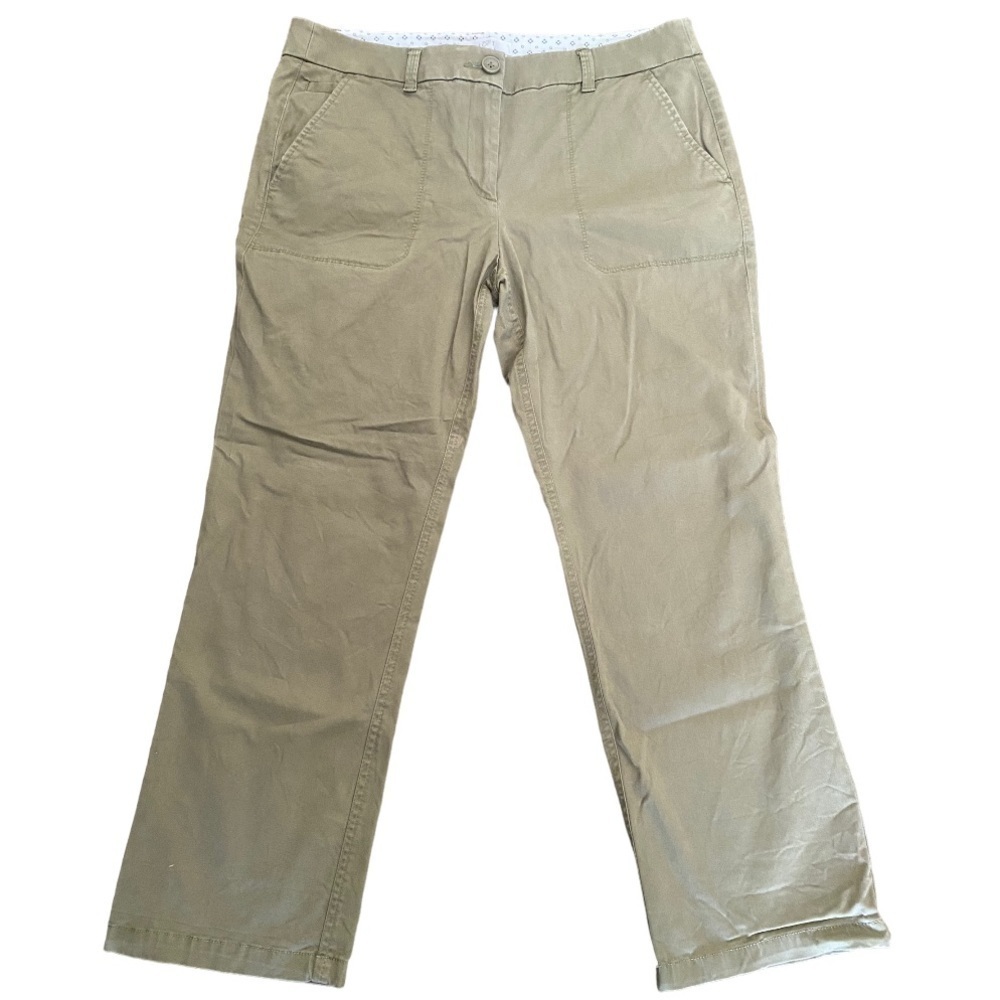 LOFT Olive Straight-Leg Trousers